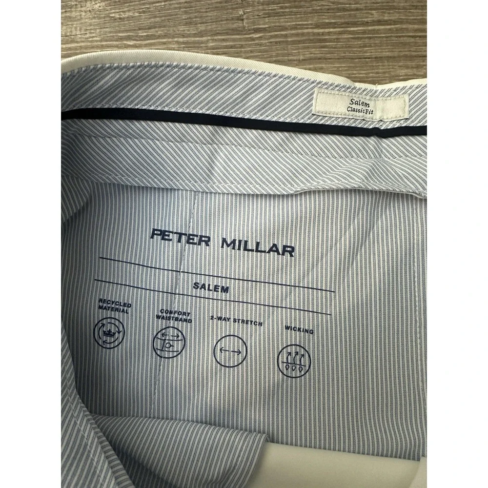 Peter Millar Shorts Mens Size 42 Golf White Salem High Drape Wicking Performance